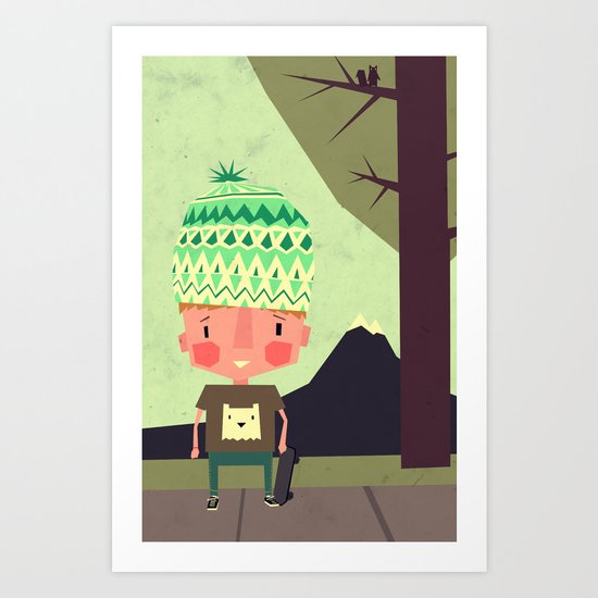 kid playing in the streets Art Print