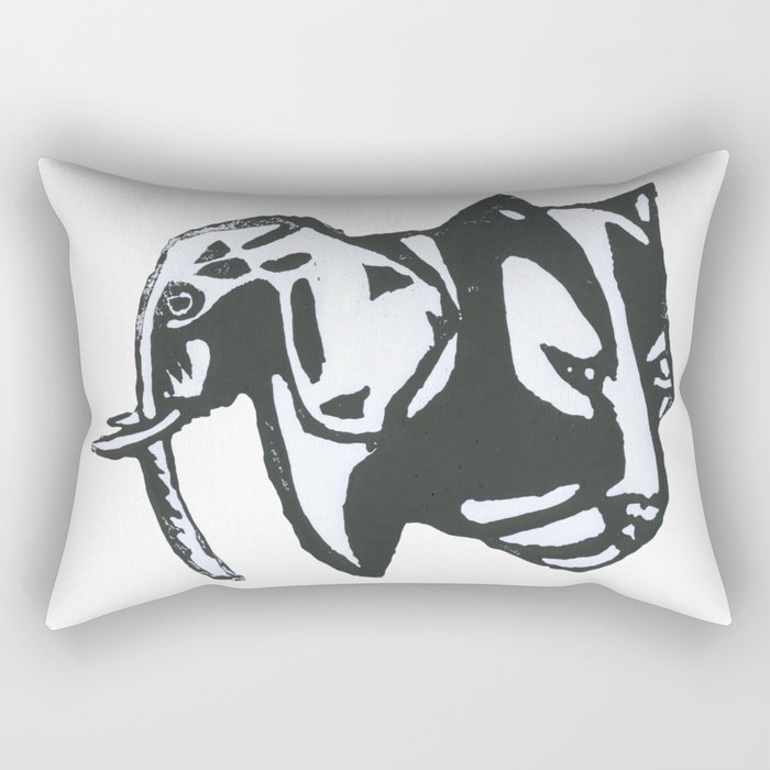 Elephant & Panther Rectangular Pillow