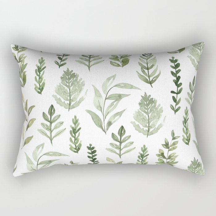 Watercolor leaves Rectangular Pillow