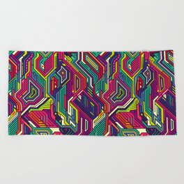 Pop Art and Colorful Abstract Geometric Seamless Pattern. Wallpaper Background Beach Towel