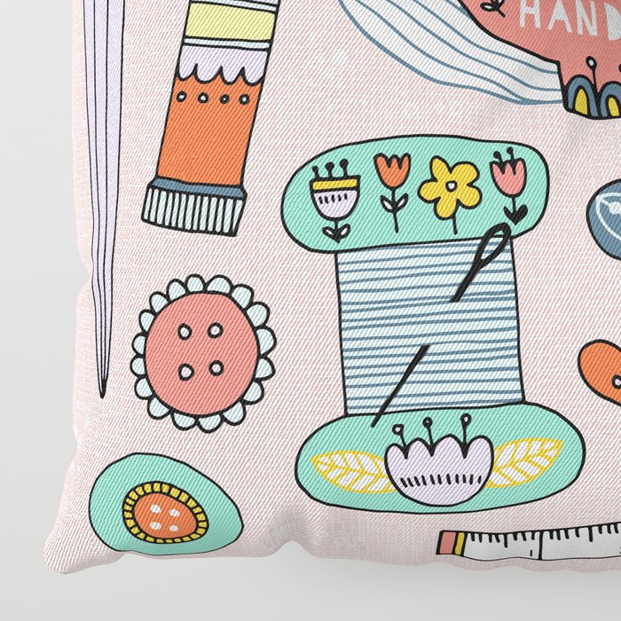 Happiness is Handmade Throw Pillow by Carol Lucas Studio
