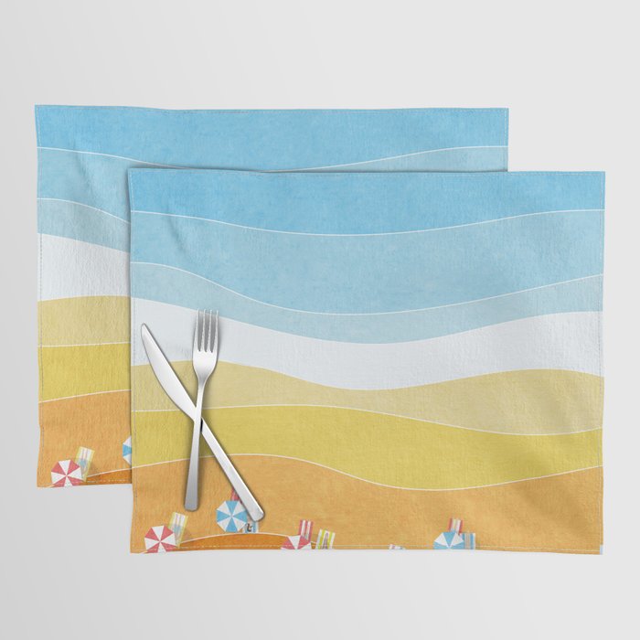 beach aerial illustration - summer vacation Placemat