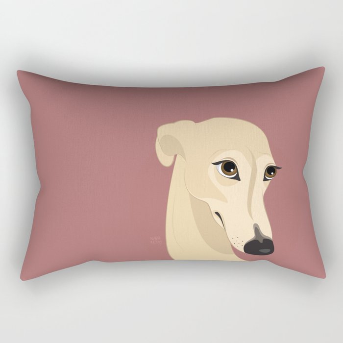Shy greyhound Rectangular Pillow