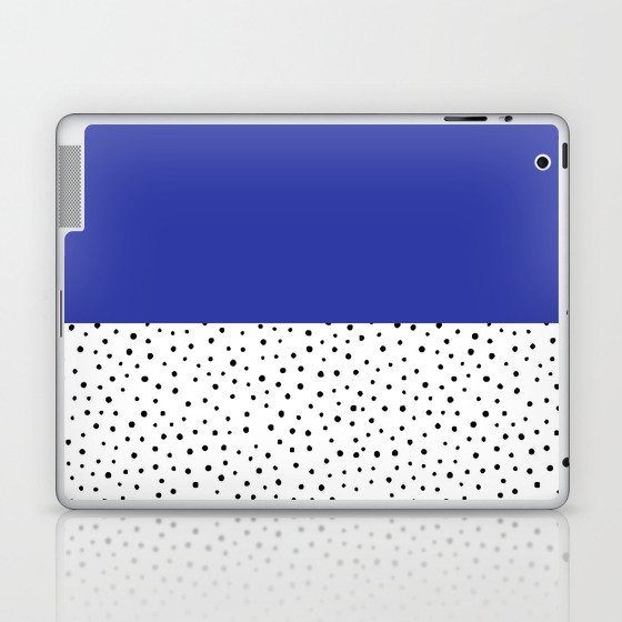 Navy Blue + Preppy Polka Dots Laptop & iPad Skin