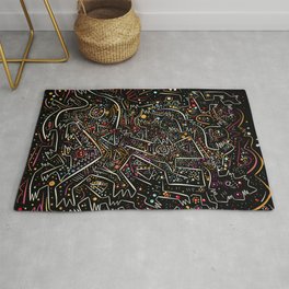 Zodiac Abstract Signs in the Night  Rug