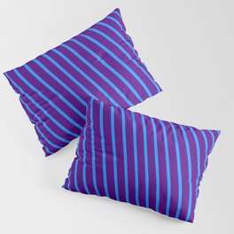 [ Thumbnail: Indigo and Blue Colored Lines/Stripes Pattern Pillow Sham ]