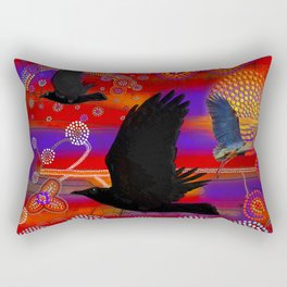 Sunset on Lake Wendouree - Australian Aboriginal Art Theme Rectangular Pillow