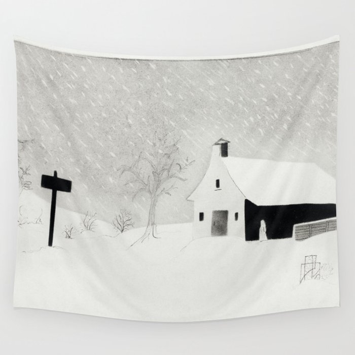 Snow Storm in Vermont  Wall Tapestry