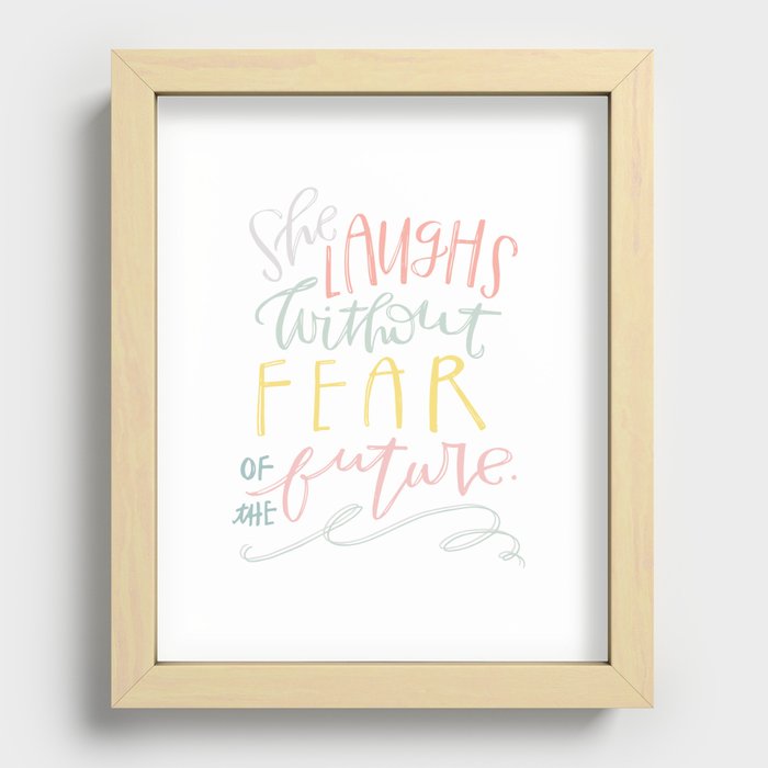 She Laughs Without Fear Recessed Framed Print