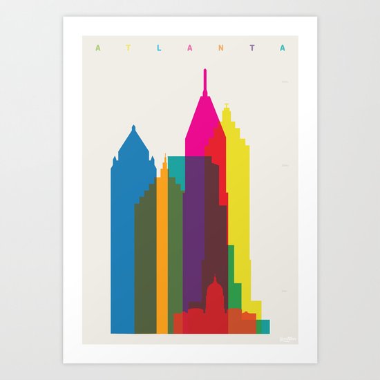 Shapes of Atlanta. Accurate to scale Art Print