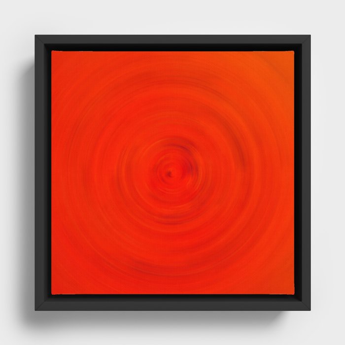Red Circle Framed Canvas