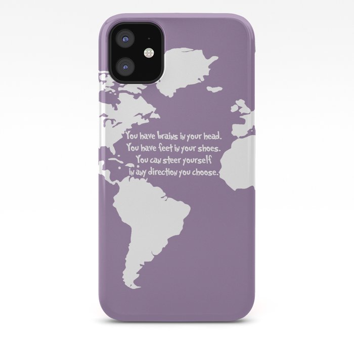 World Map With Dr Seuss Quote Iphone Case By Dustinhall Society6