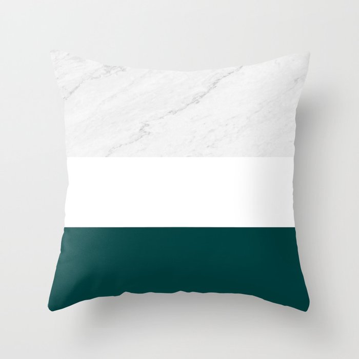 Marble And Teal Throw Pillow by ARTbyJWP | society6.com