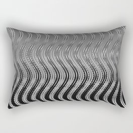 Shades Of Grey And Silver Ombre Pattern Rectangular Pillow