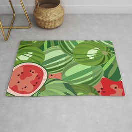 Watermelon - Colorful Summer Vibe Fruity Art Design Area & Throw Rug