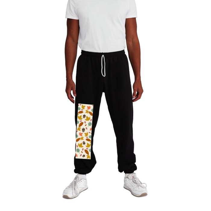 Leaves and Acorn Pattern Sweatpants