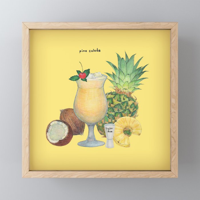 Pina Colada Framed Mini Art Print By Hahahacreative Society6