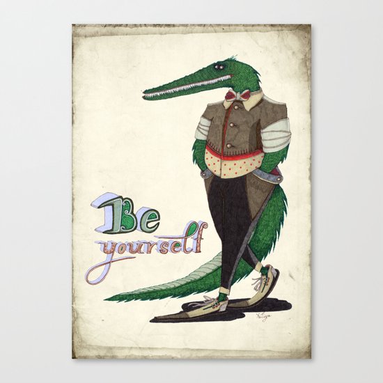 Walking Crocodile Canvas Print