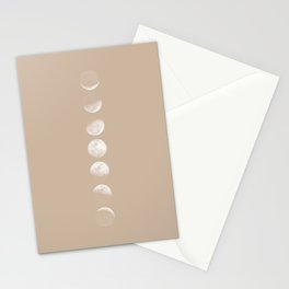 Moon Phases in Peach Stationery Cards