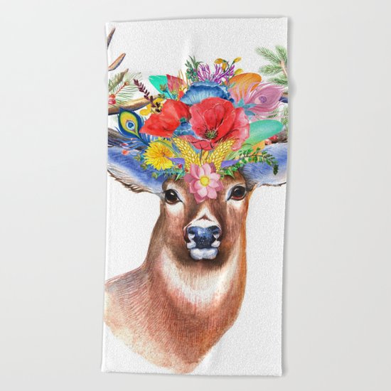 Hipster Deer Beach Towel