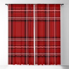 Red Scottish Tartan  Blackout Curtain