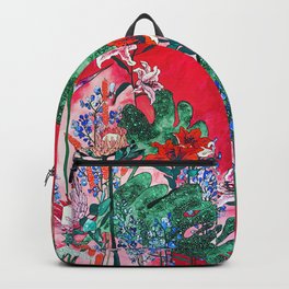 Ruby Red Floral Jungle Backpack