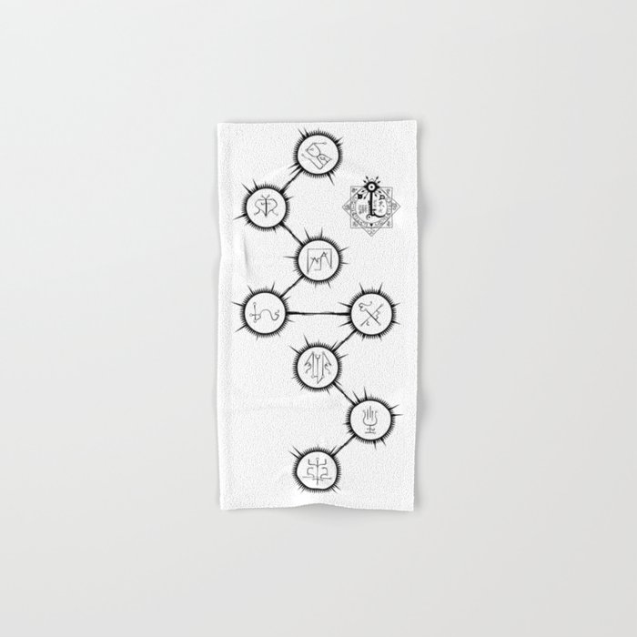 Path of Suns on White Hand & Bath Towel