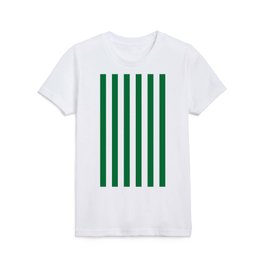 Vertical Stripes (Olive & White Pattern) Kids T Shirt