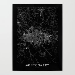Montgomery Black Map Poster