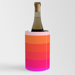 Pink sunset stripes pattern Wine Chiller