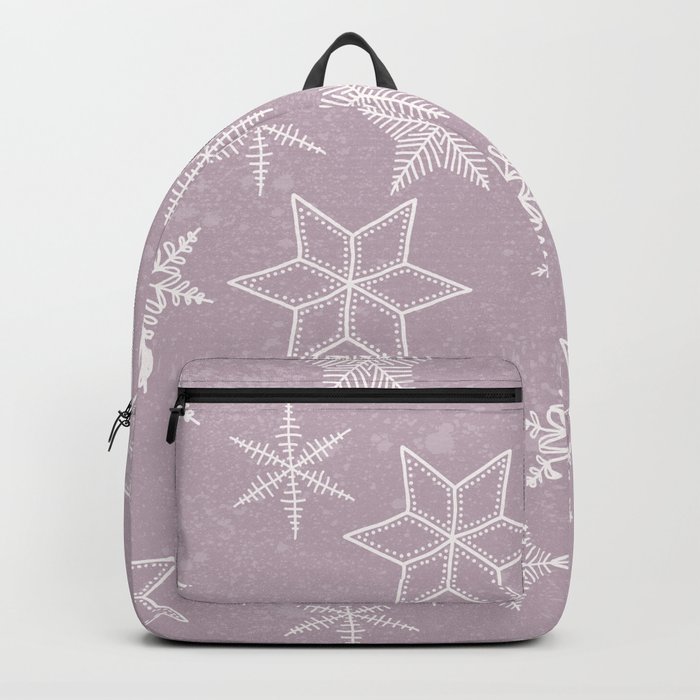 Snowflakes on pink background Backpack