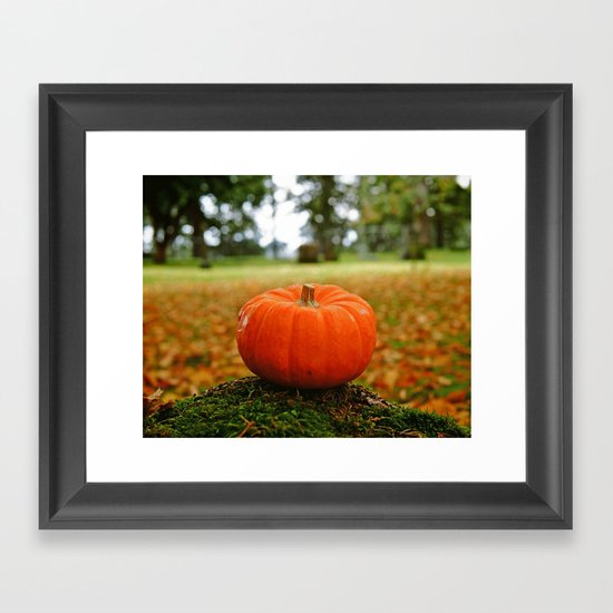 Cemetery pumpkin Framed Art Print