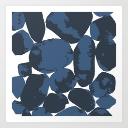Stones Blue Square Art Print