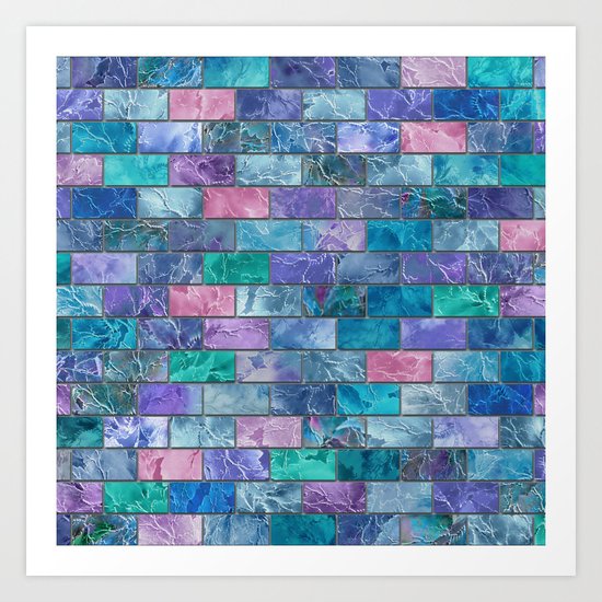 Frozen Leaves Tile Pattern 2 Art Print