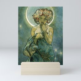 Alphonse Mucha "The Moon and the Stars Series: The Moon" Mini Art Print
