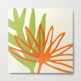 All Day Everyday in Green and Orange Nature Metal Print | Leaves, Leaf, Shapes, Fall Leaves, Bright, Nature, Abstract, Drawing, Seasons, Frond 