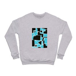 Abstract mosaic blue and black Crewneck Sweatshirt