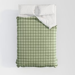 Gingham Plaid Pattern - Natural Green Comforter