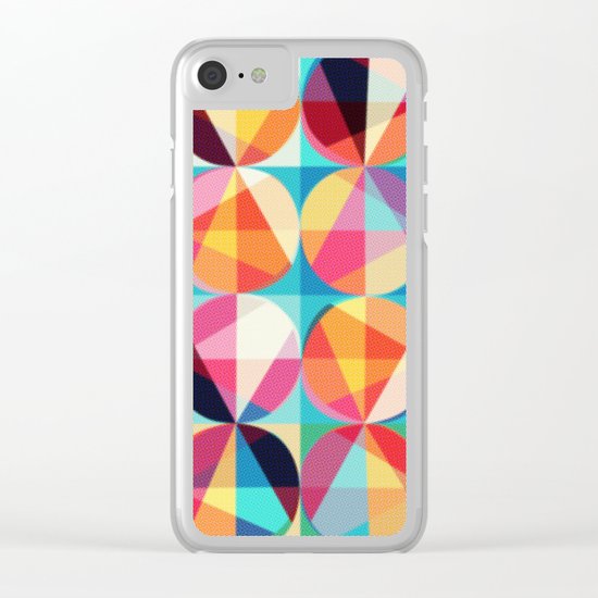 Circle pixelate Clear iPhone Case