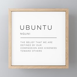 Ubuntu Definition Framed Mini Art Print