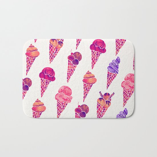 Ice Cream Cones – Fuchsia Palette Bath Mat