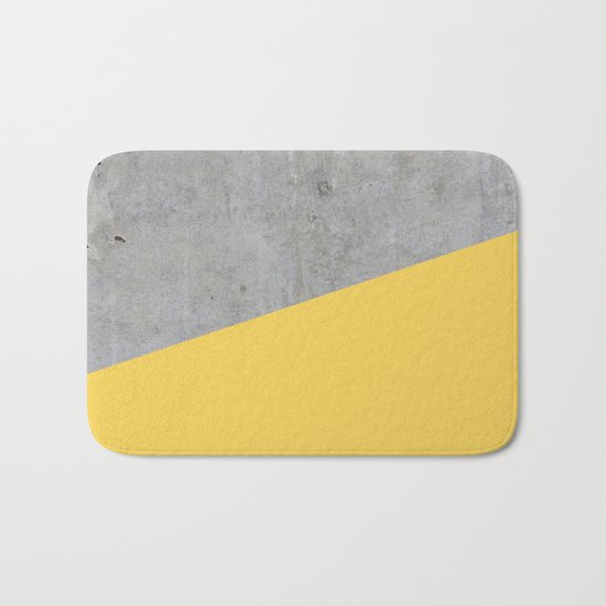Concrete and primrose yellow color Bath Mat