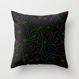 butterfly in night line art Throw Pillow