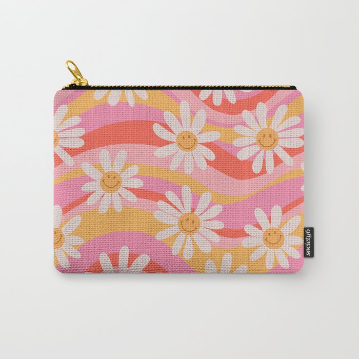 Wavy Daisies Carry-All Pouch
