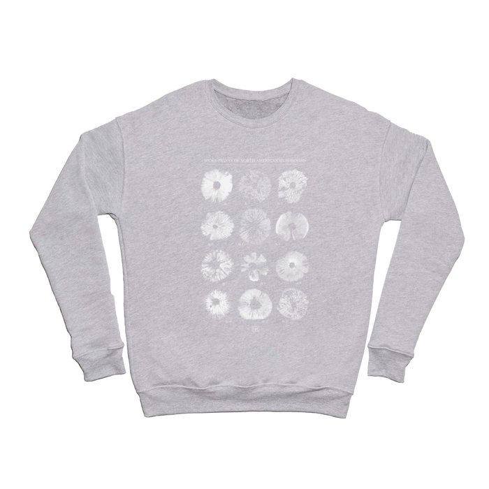 Spore Prints of North American Mushrooms (White) Crewneck Sweatshirt