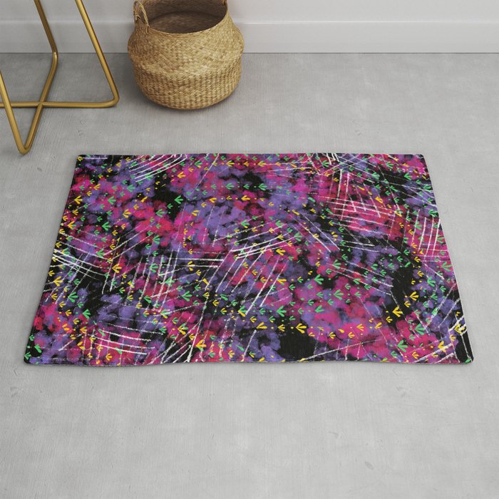Cat Scratch and Peonies Rug