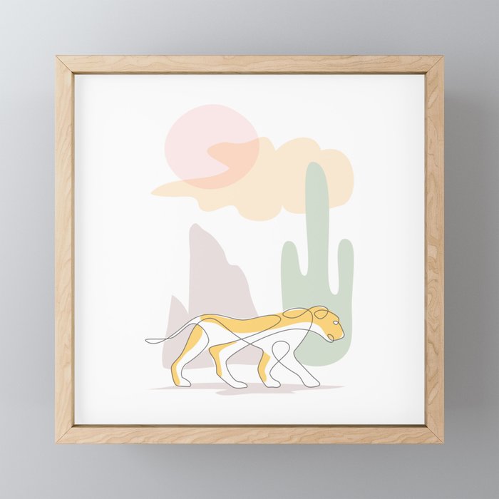 lioness Framed Mini Art Print