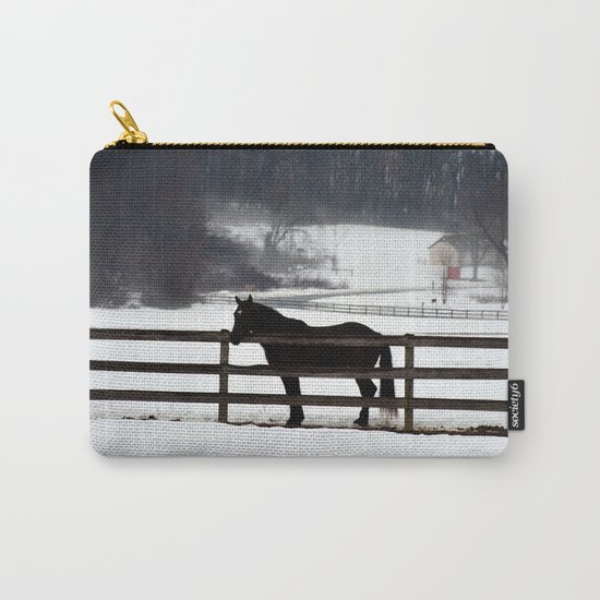 Horse in the Winter Fog Carry-All Pouch