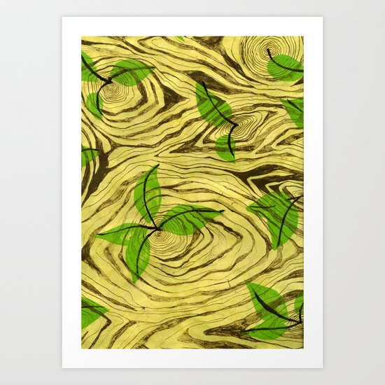 Yellow tree bark Art Print