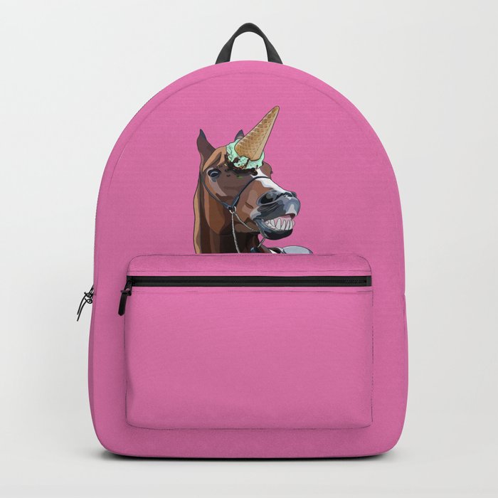 Horse With an Ice Cream Cone Unicorn Horn Backpack by Michelle